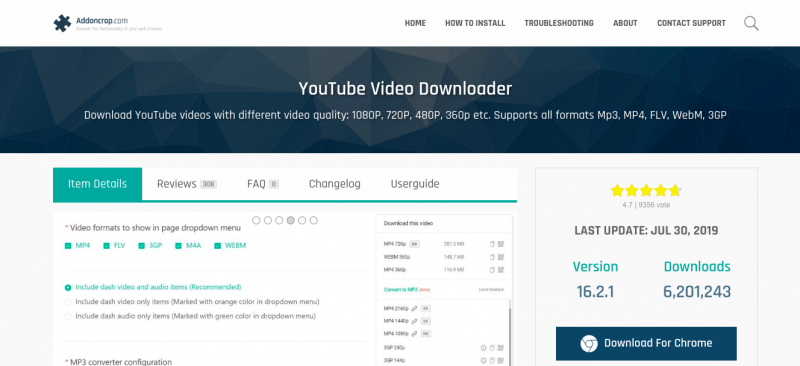 YouTube Video Downloaderのホーム画面