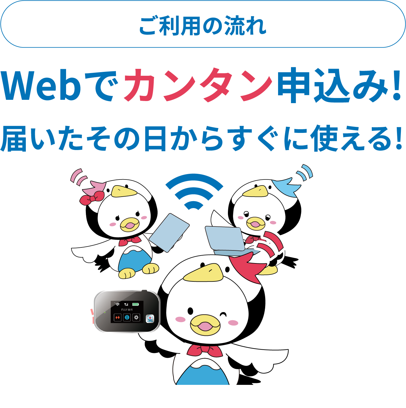 ご利用の流れ|WiFiルーターレンタルならFUJI WiFi【公式】 ご利用の流れ|WiFiルーターレンタルならFUJI WiFi【公式】
